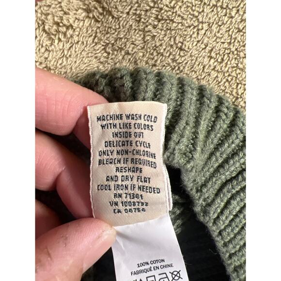 LL Bean, Women's Thick Knit Full Zip Cardigan Sweater. Sage Green, Size: Large - Picture 7 of 8